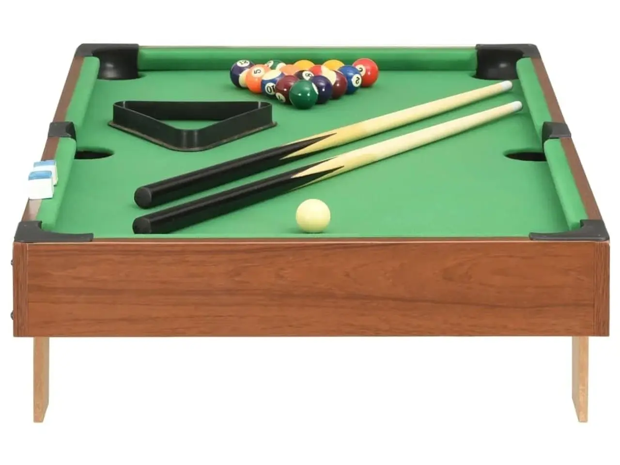 Billede 3 - Mini-poolbord 92 × 52 × 19 cm - brun/grøn