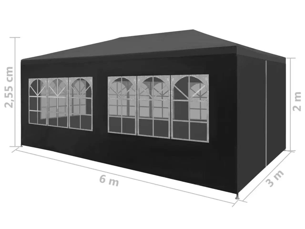 Billede 8 - Festtelt 3 x 6 m - antracitgrå