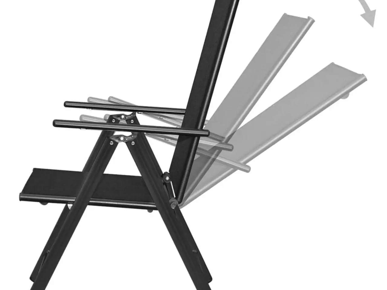 Billede 5 - Foldbare havestole - 4 stk. i aluminium og textilene, sort