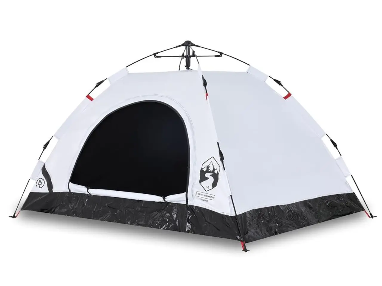 Billede 2 - 3-personers campingtelt quick-release mørklægning hvid