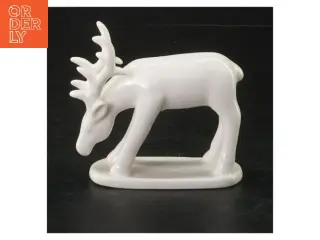 Hvid porcelæn elgfigur (str. 9,5 x. 7,5 cm)