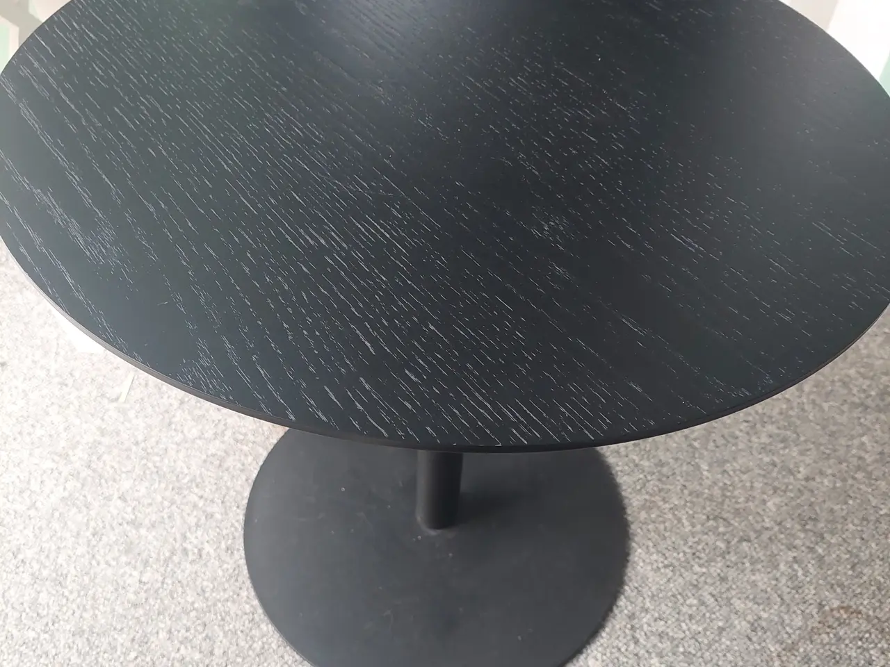 Billede 1 - sort farve træ  bord med metal stel