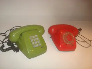 TELEFONER retro, har rød og grøn
