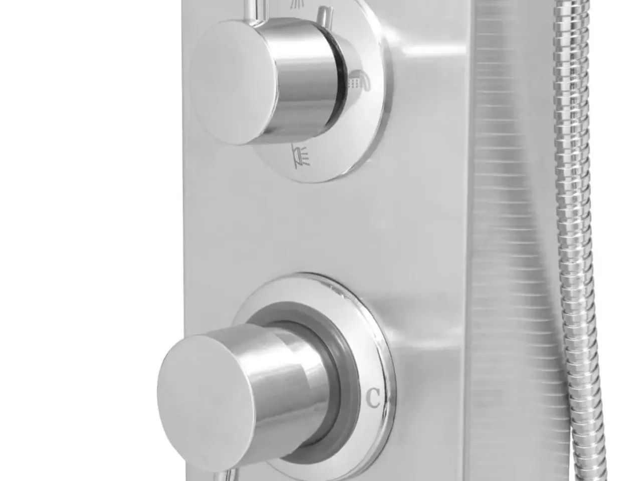 Billede 8 - Brusepanelsystem i rustfrit stål - firkantet, sølvfarvet
