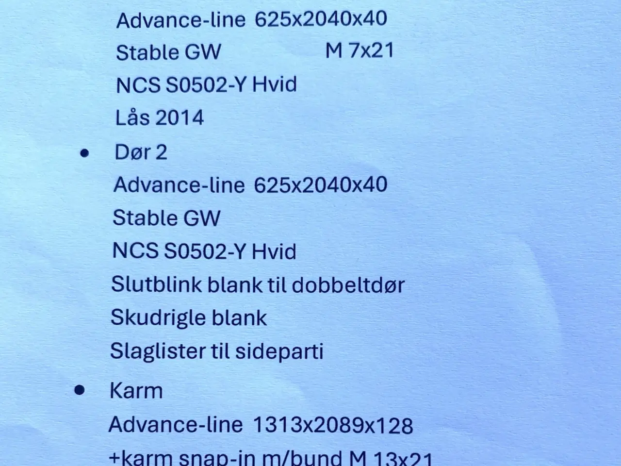 Billede 3 - Dobbelt dør. Inkl. Karmsæt. ( Sweedor)