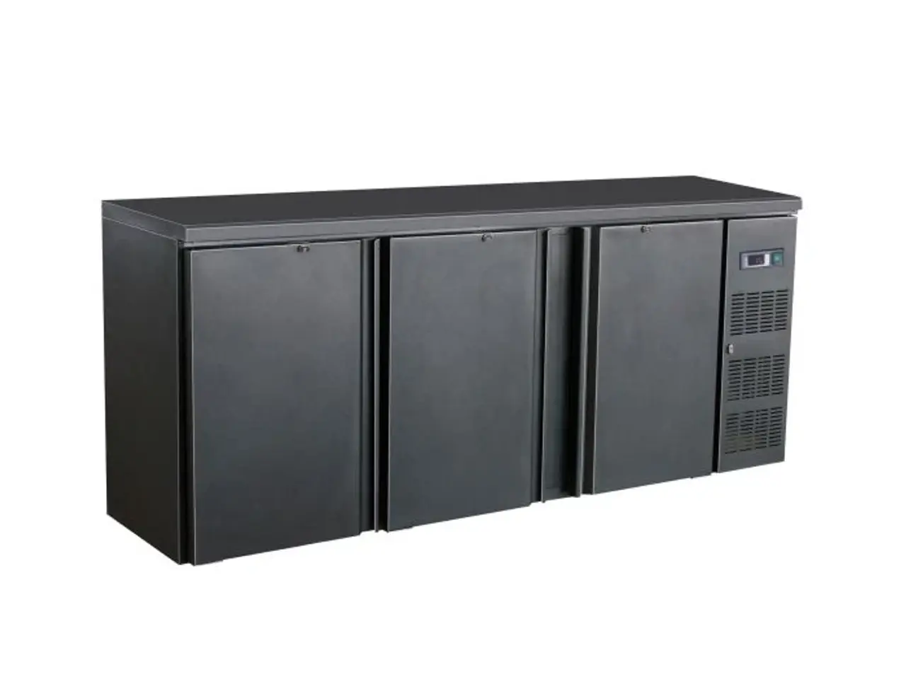 Billede 1 - Sort Bar-Køler – 3 Døre & Rustfrit Interiør – 537L