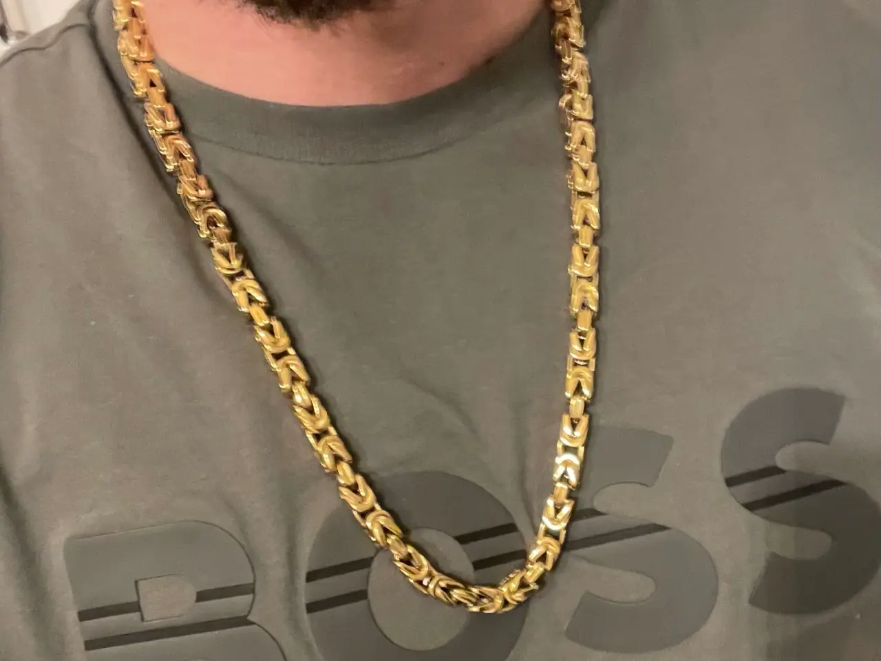 Billede 2 - 8mm goldfilled kongekæde, 70cm uden lås