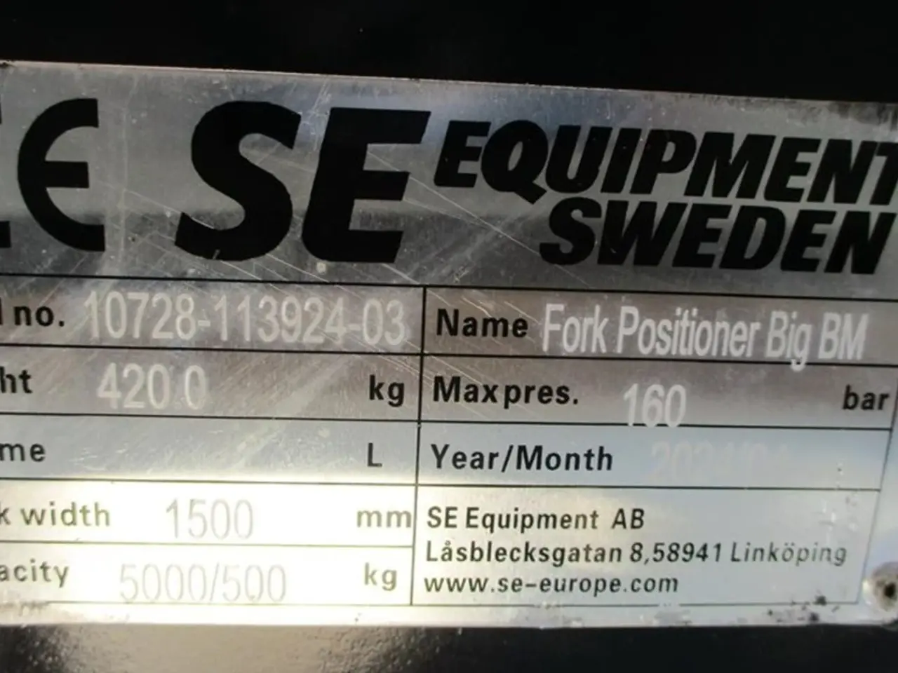 Billede 3 - Volvo Pallegafler 5 Tons med Volvoskifte Hydraulisk gaffelflyt og 1,5m slæde