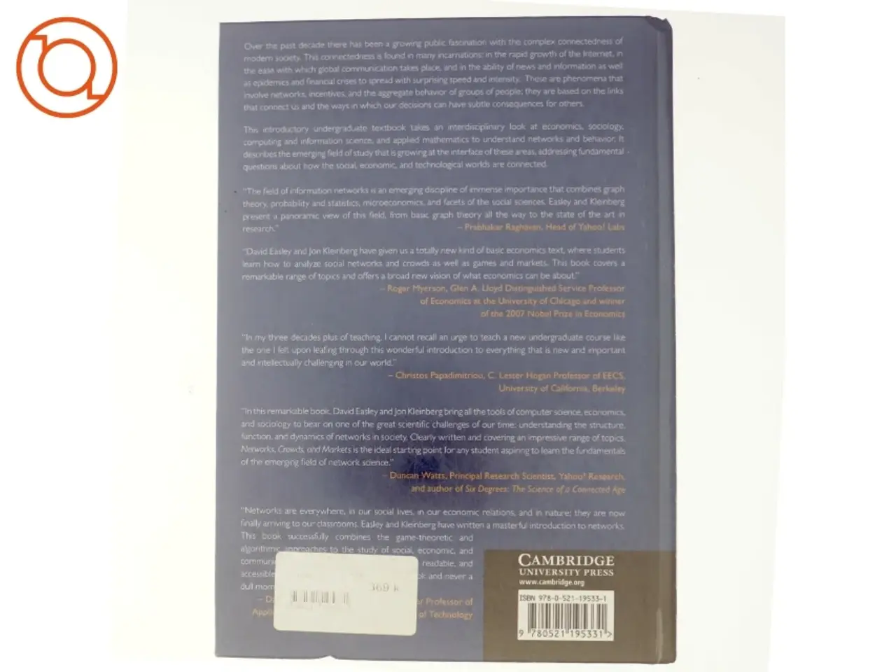 Billede 3 - Networks, crowds, and markets : reasoning about a highly connected world by D. Easley and J. Kleinberg (Bog)