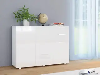 Skænk 107x35x80,5 cm hvid højglans