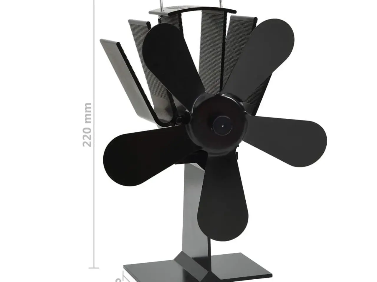 Billede 8 - Varmedrevet ovnventilator 5 blade sort