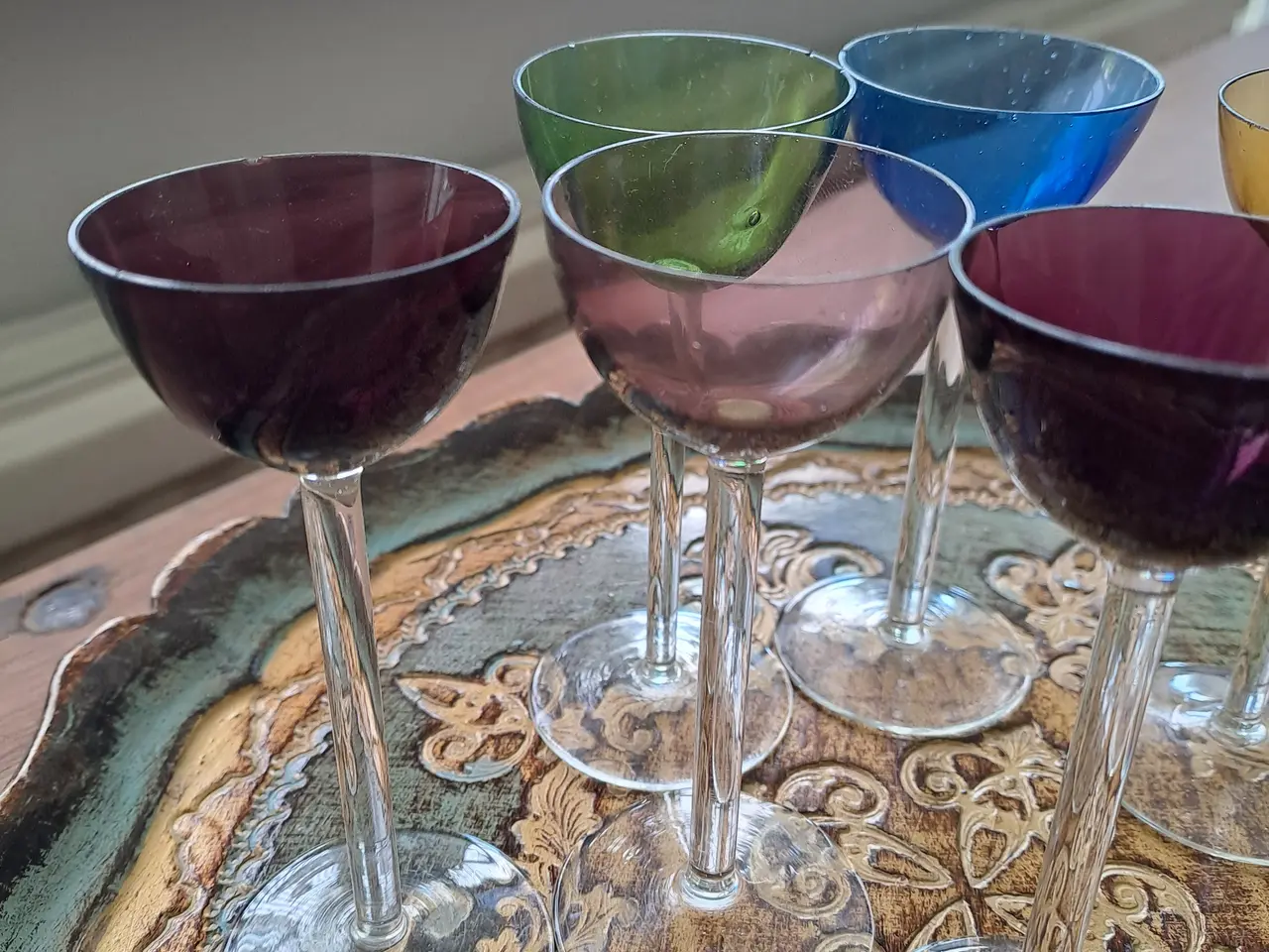 Billede 3 - 7 stk. små farvede glas.