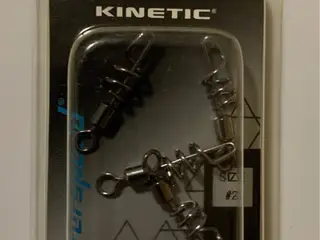 4 stk. Kinetic Rolling Swivel v. Screw Snap sz. 2.