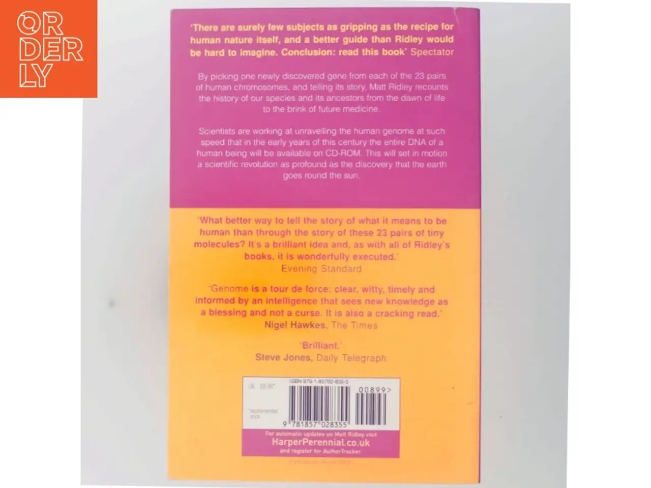 Billede 3 - Genome : the autobiography of a species in 23 chapters af Matt Ridley (Bog)