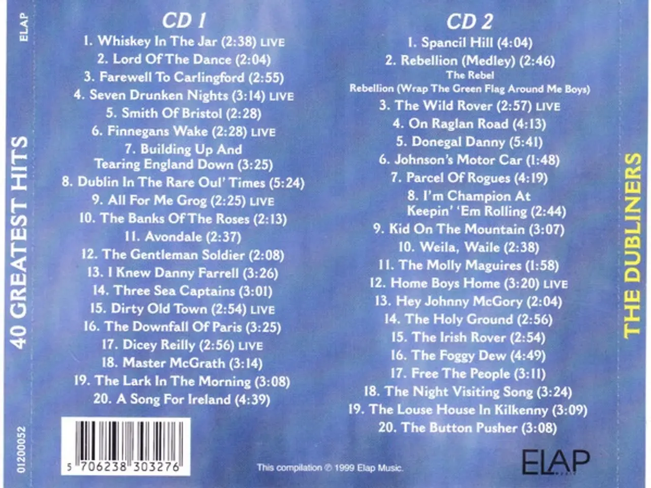 Billede 3 - The Dubliners – 40 Greatest Hits – 2CD