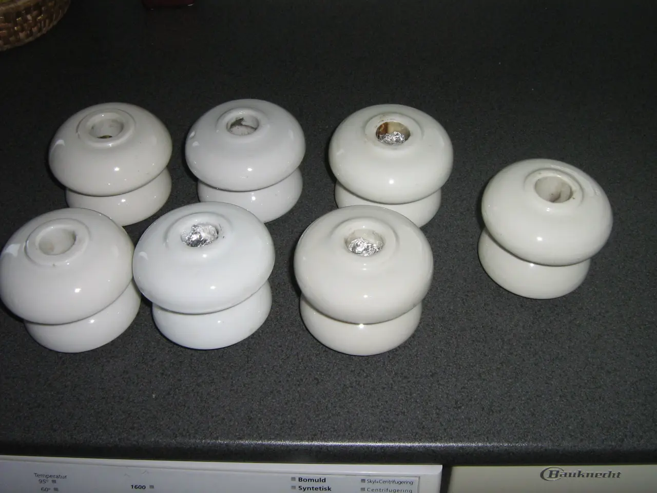 Billede 1 - Porcelæns Isolatorer som lysestager