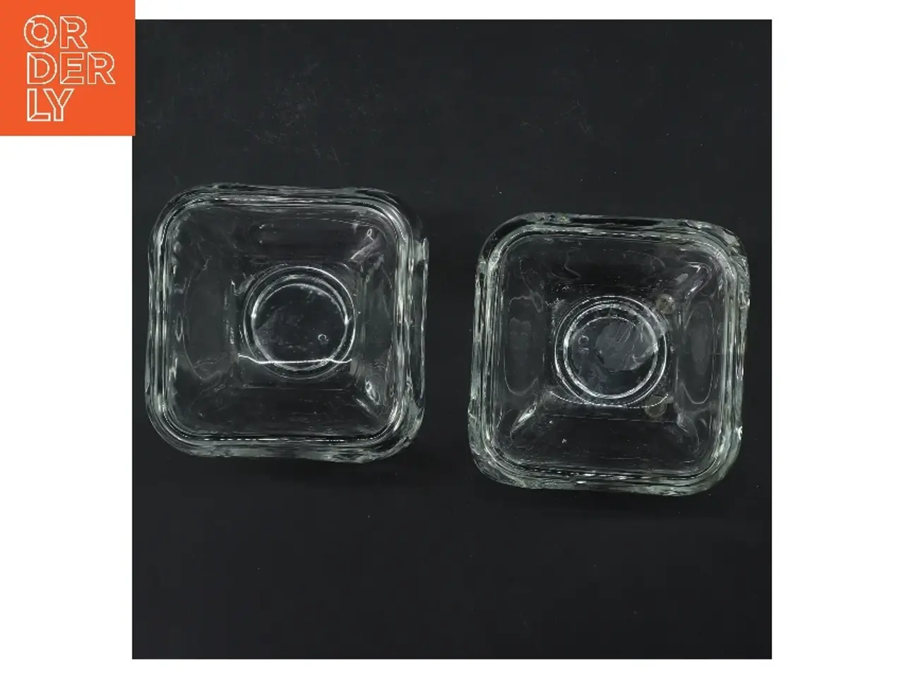 Billede 3 - Kvadratiske/firkantede Glaslysestager/potte (str. 2 stk 8,5x9 cm)