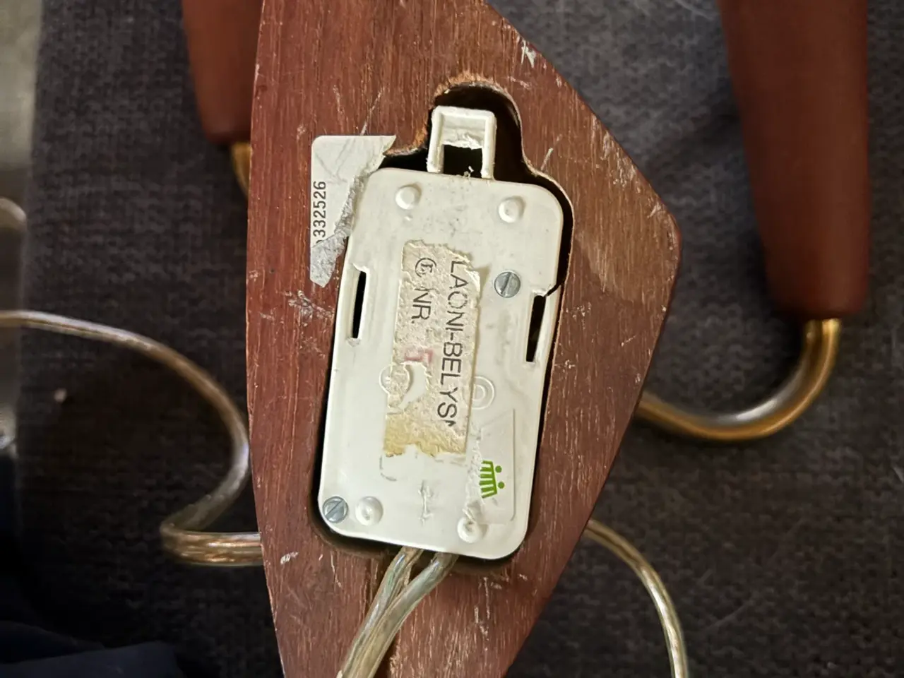 Billede 8 - Vintages teak og messing væglampe