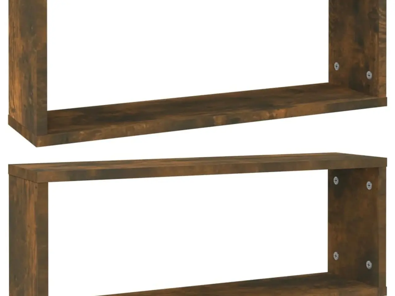 Billede 2 - Væghylder 2 stk. 60×15×23 cm i konstrueret træ - røget egetræ