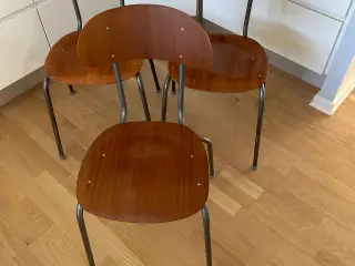 3 stk. Teak skolestole, Vintage