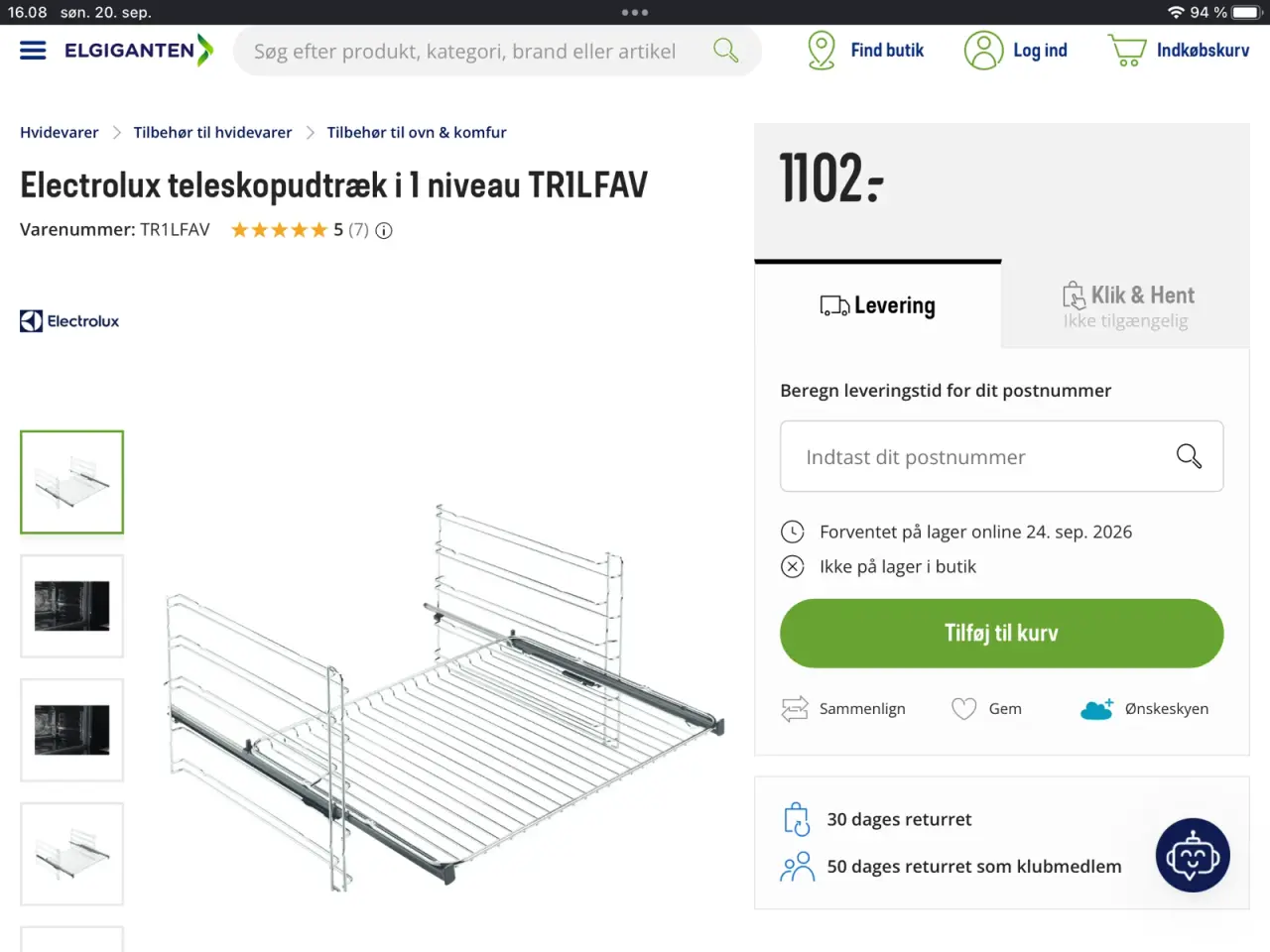 Billede 2 - Electrolux teleskoupudtræk i et niveau