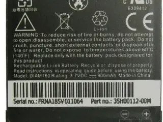 Originalt hTC DIAM160 batteri 3,7V og 900 mAh