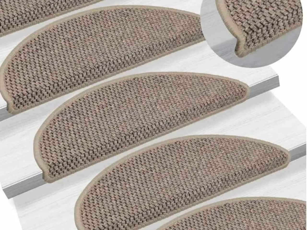 Billede 5 - Trappemåtter 15 stk. 56 x 17 x 3 cm i sisal-look