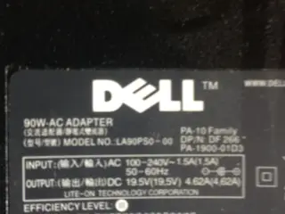 Strømforsyninger DELL 19,5 Volt 4,62 Amp. Ny