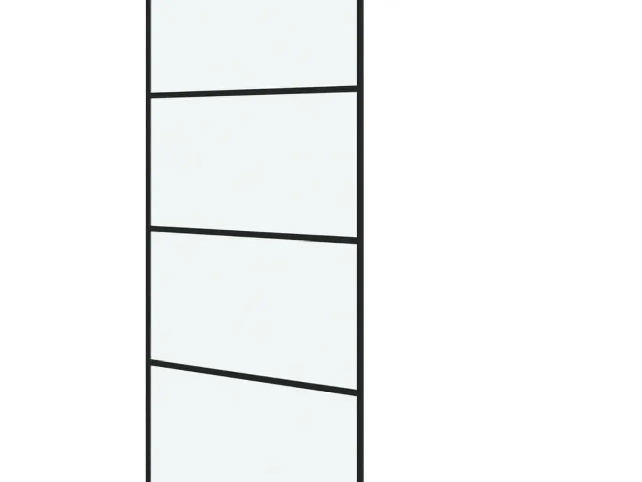 Billede 2 - Brusevæg 100×195 cm i matteret sikkerhedsglas - sort ramme