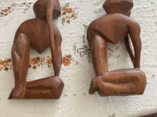 Samleobjekt 2 stk. Træfigurer -