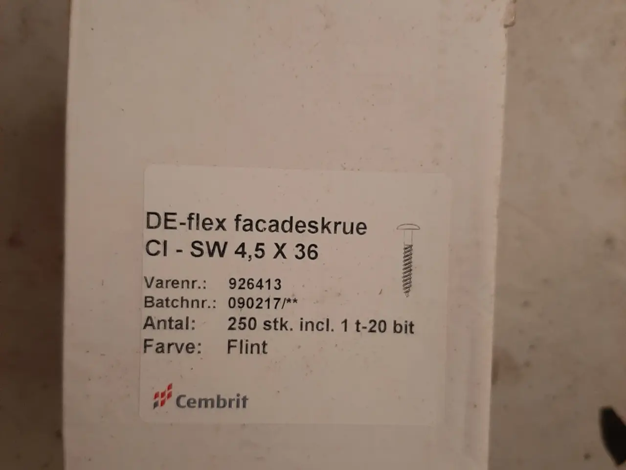 Billede 1 - Facadeskrue 4,5×36 flint