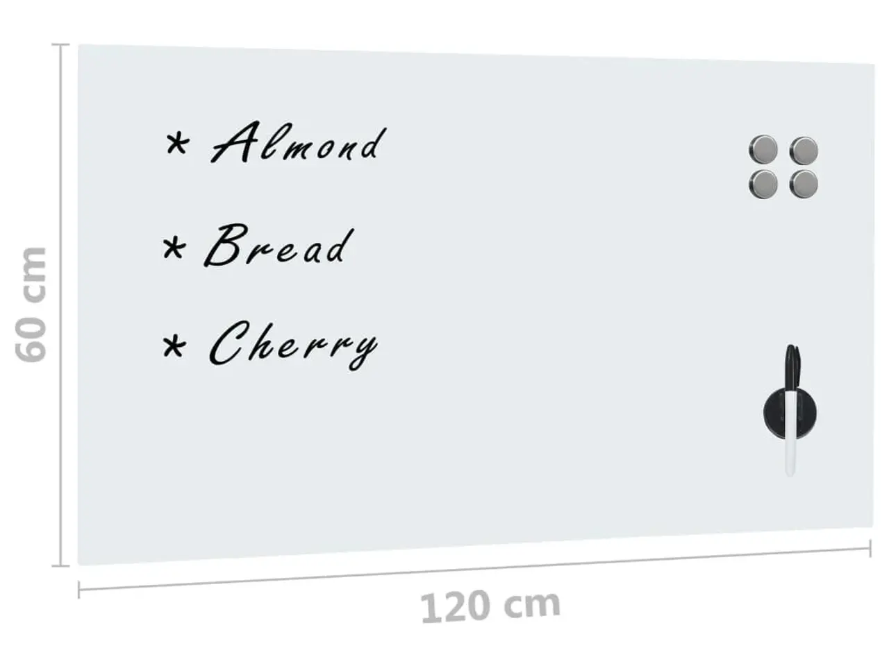 Billede 5 - Væghængt magnettavle 120x60 cm glas