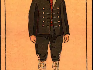BW - Mand fra Drejø ca. 1830 - Dansk Folkemuseum - Alfred Jocobsen 55 - Ubrugt