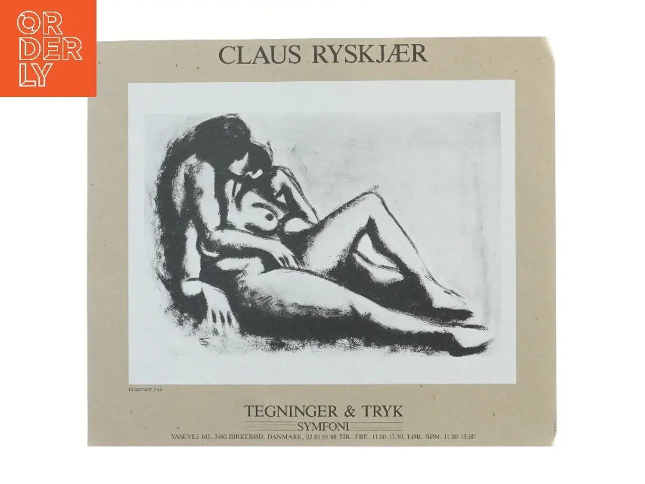 Billede 1 - Plakat af elskende par af Claus Ryskjær (str. 46x40 cm)