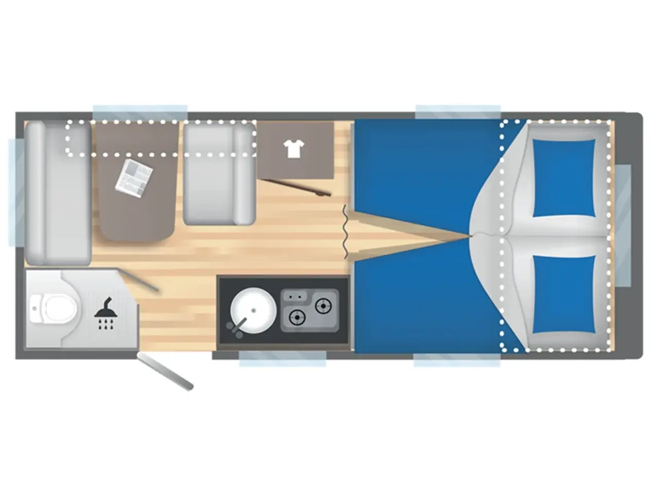 Billede 8 - 2025 - Caravelair ALBA 472   Letvægt campingvogn kan trækkes af de fleste el og hybrid biler