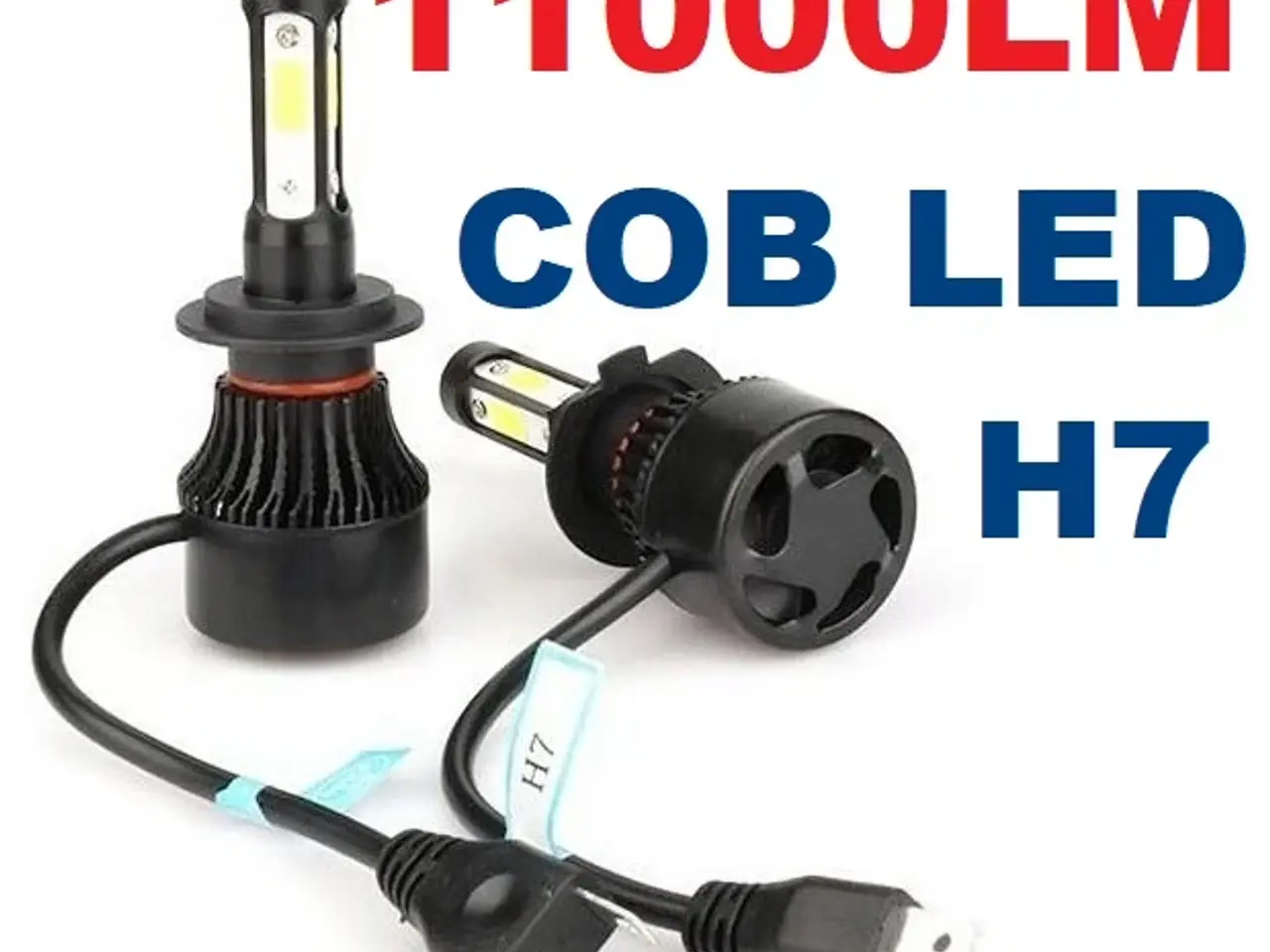 Billede 1 - NY! H7 LED 360° COB LED 11000LM / 6500K / 72W