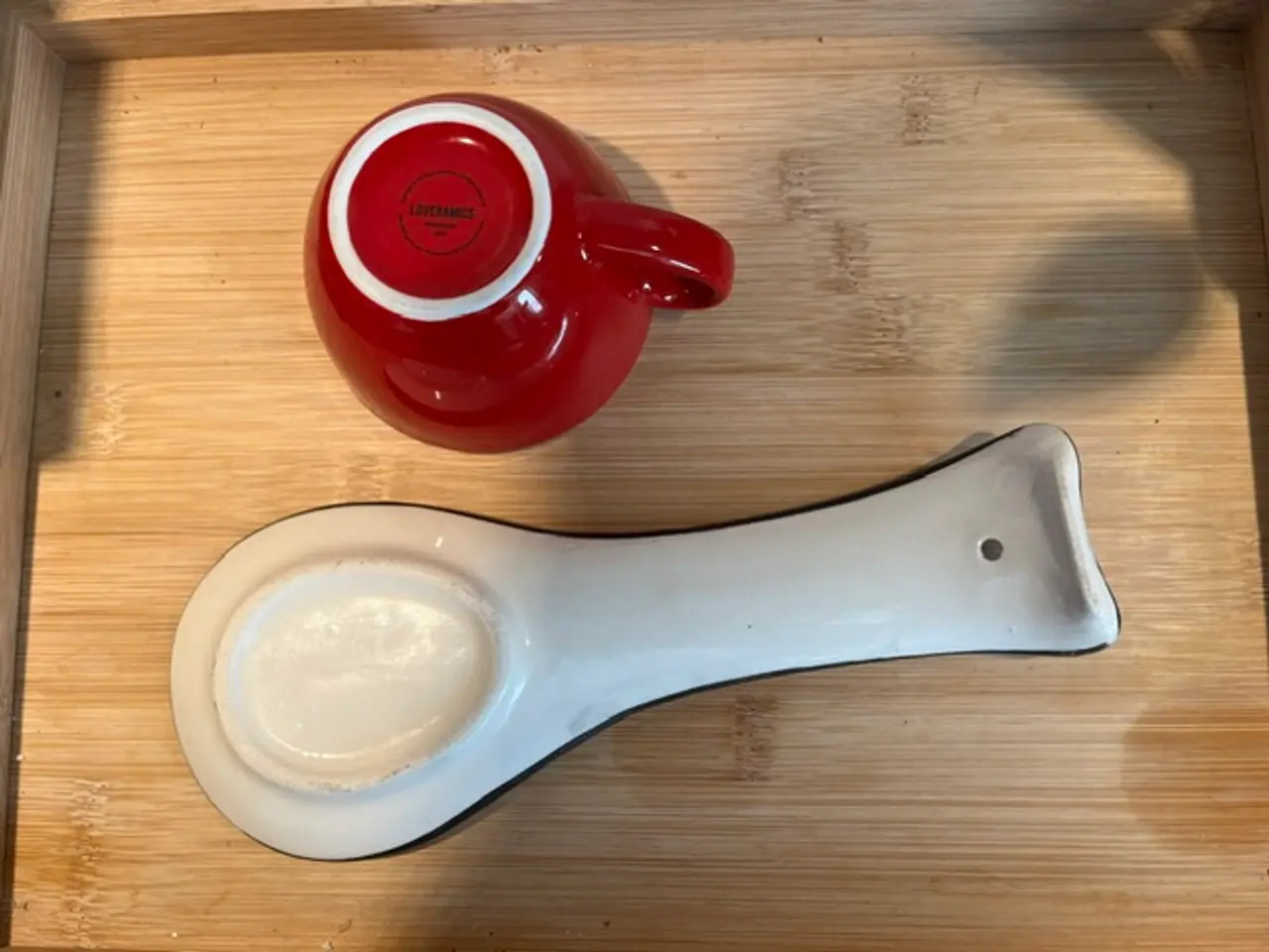Billede 2 - Smuk og farverig skeholder i keramik