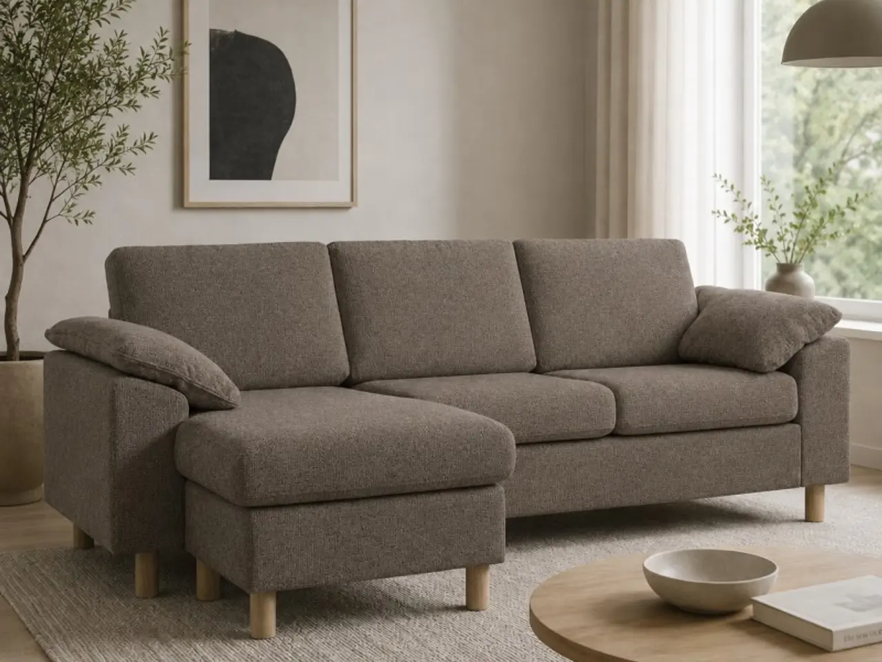Billede 4 - Maria vendbar Chaiselongsofa Brun Stof