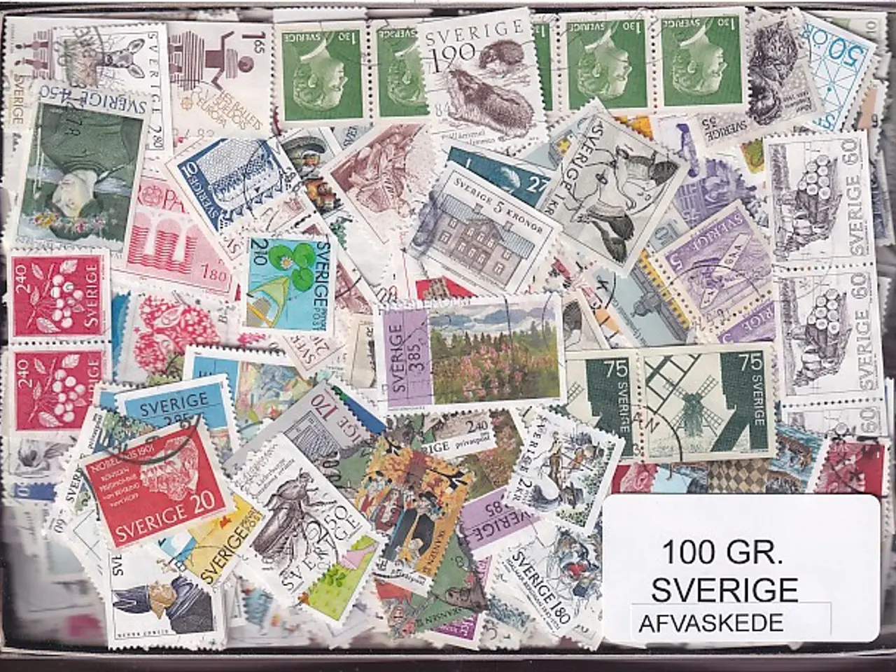 Billede 1 - Sverige 100 g. Afvaskede Frimærker - mange mærker.