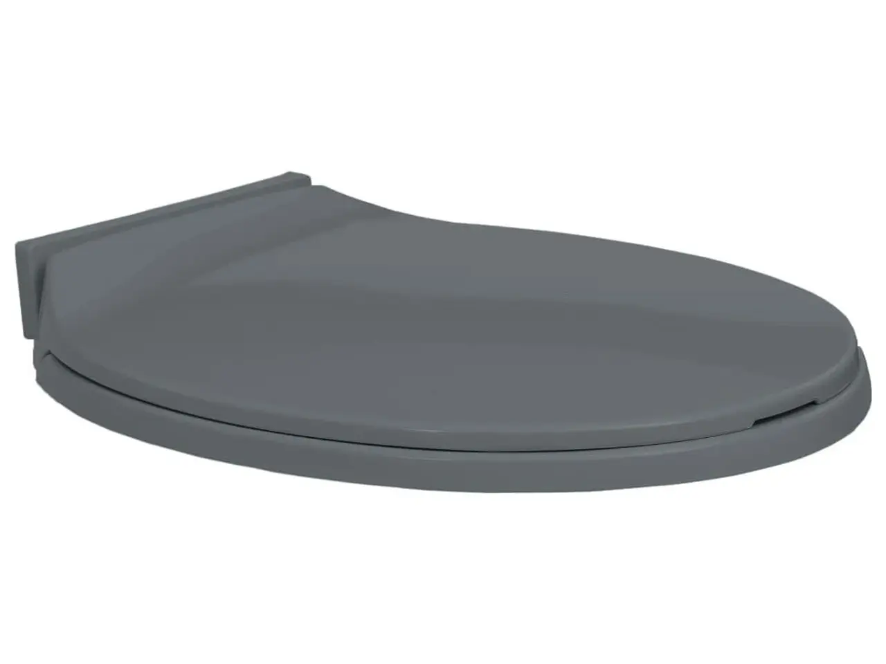 Billede 1 - Toiletsæde med soft close - oval, grå polypropylen
