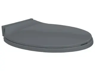 Toiletsæde med soft close oval grå