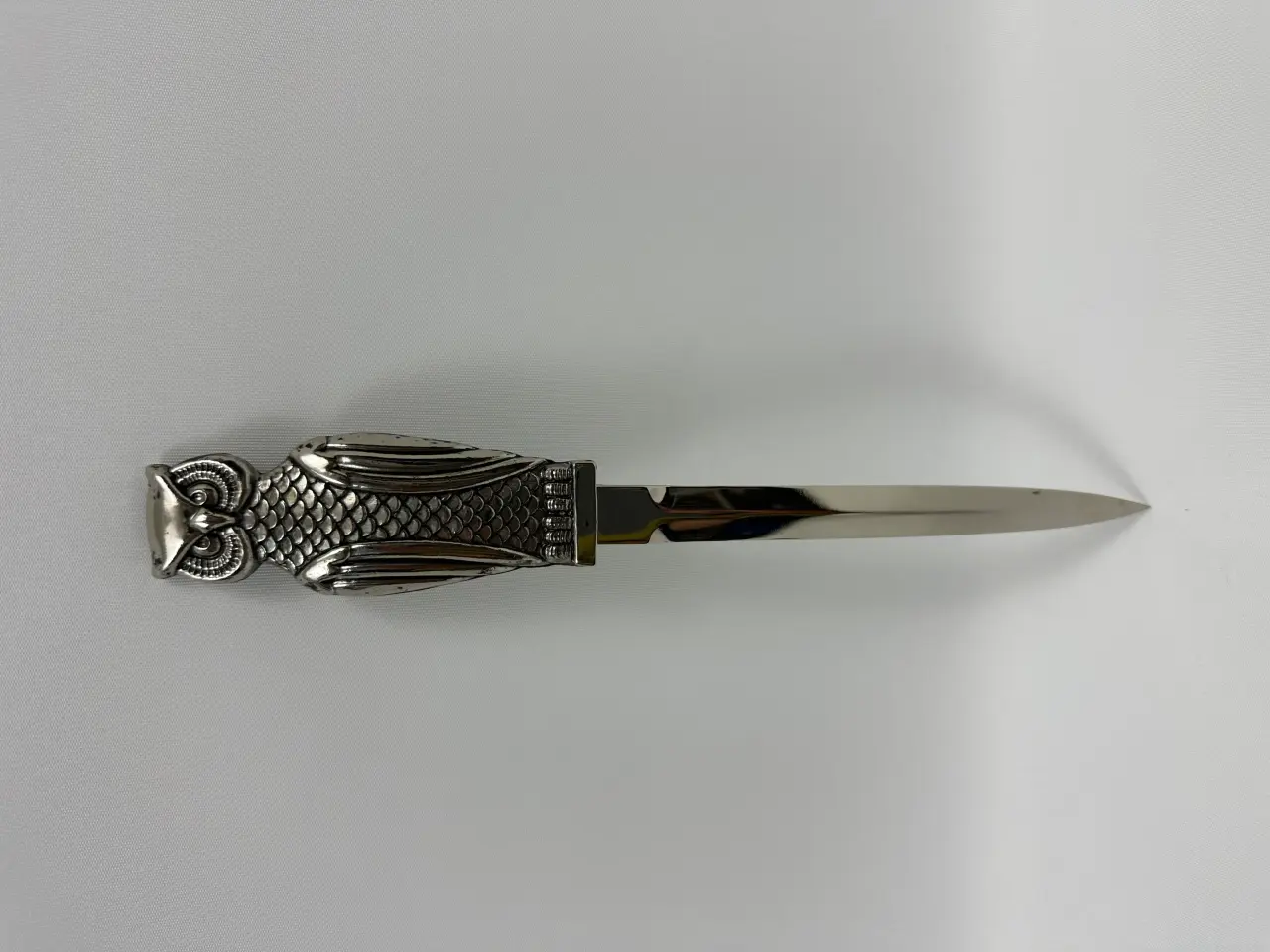 Billede 1 - Vintage brevåbner / brevkniv i stål m. ugle