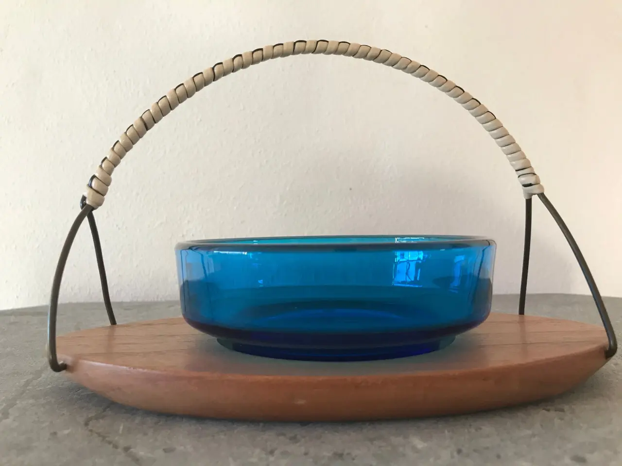 Billede 2 - Retro teak / glasskål / serveringsskål