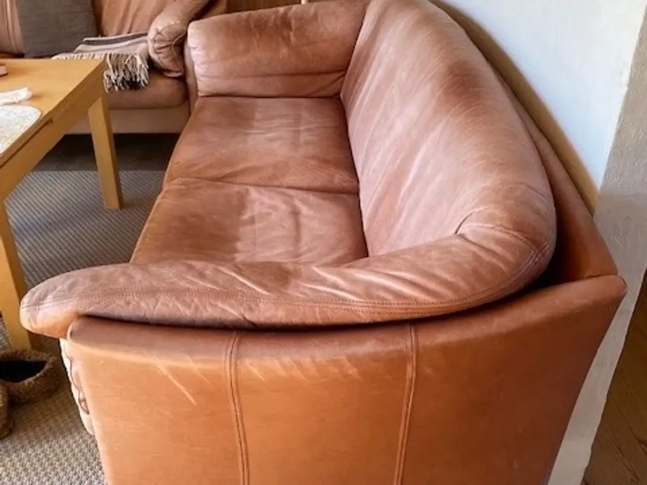 Billede 3 - lædersofa i brunt 