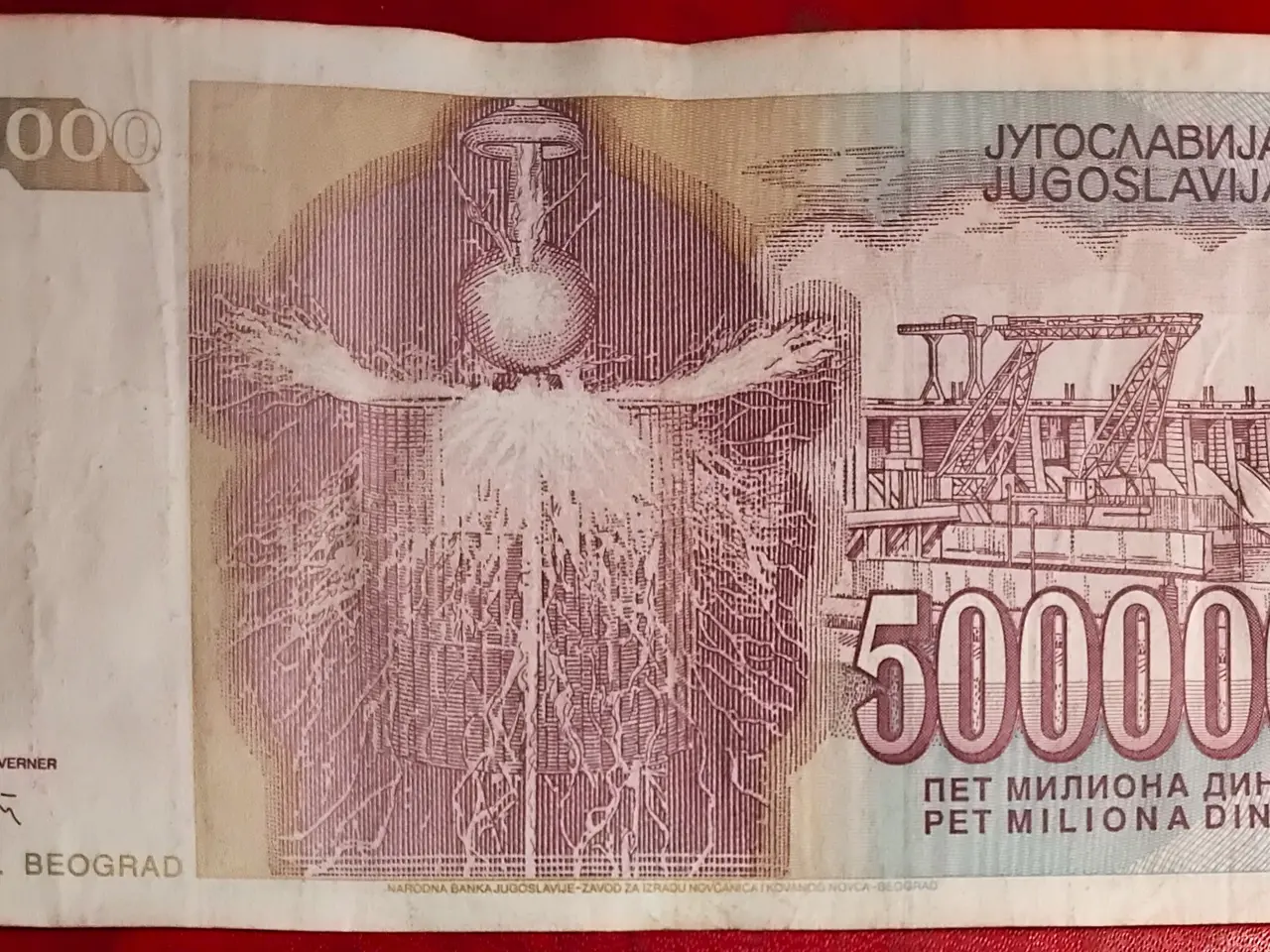 Billede 2 - JUGOSLAVIEN YUGOSLAVIA 5000000 DINARA 1993 Tesla