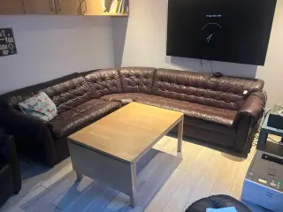 Sofa hjørne læder evt bord