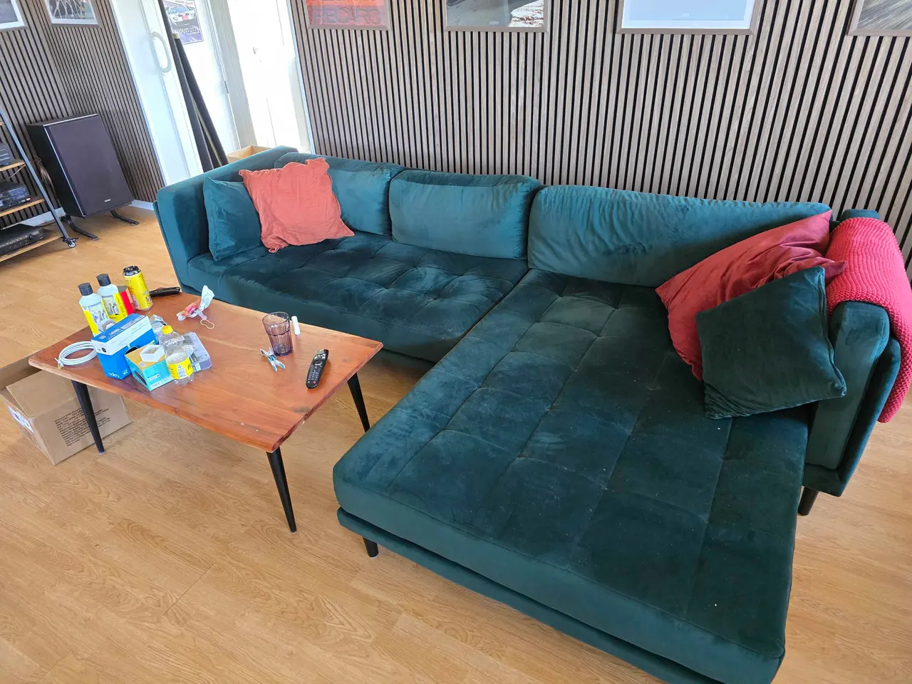 Billede 2 - Grøn velour sofa 