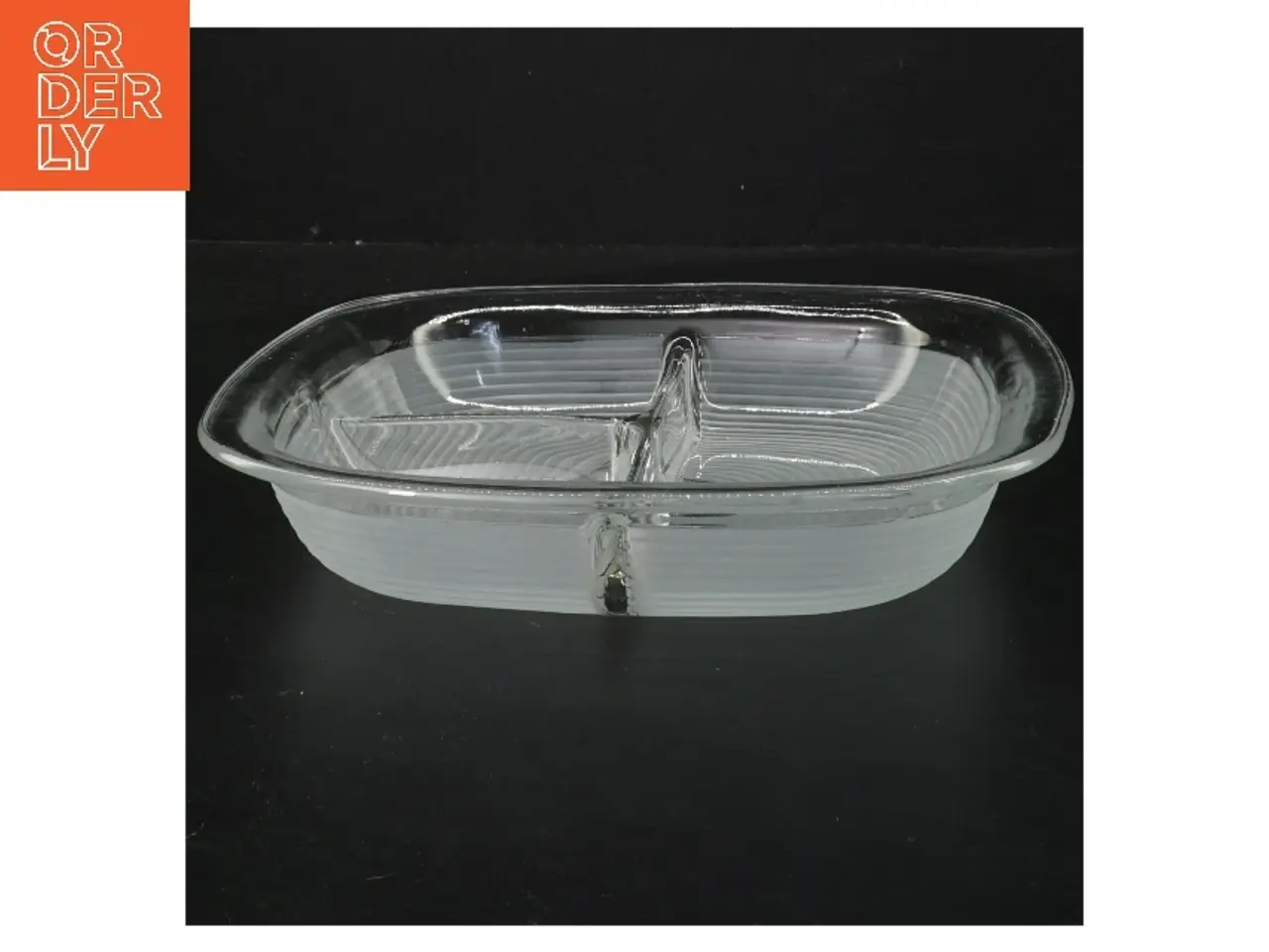 Billede 1 - Glasfad med tre sektioner (str. 21 cm)