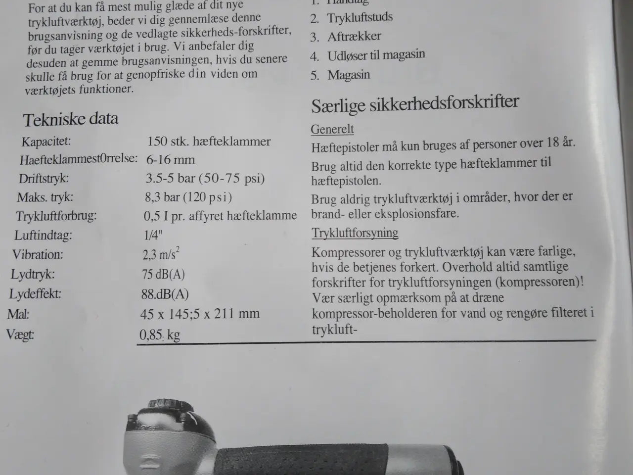 Billede 12 - Hæftepistol til trykluft med kuffert