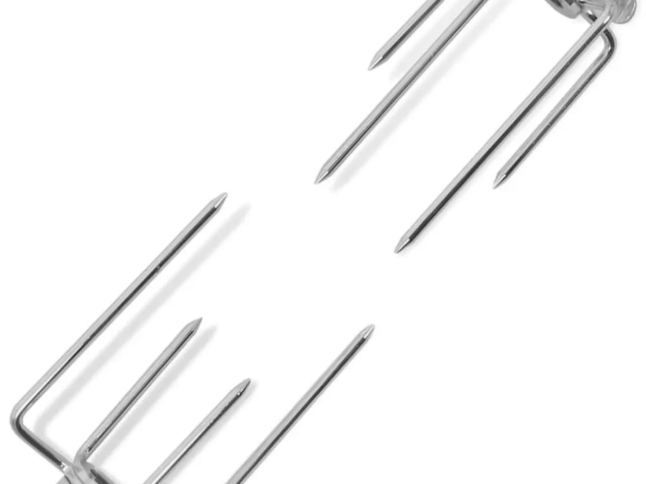Billede 1 - Grill rotisseri spydgafler - 2 stk i forkromet stål